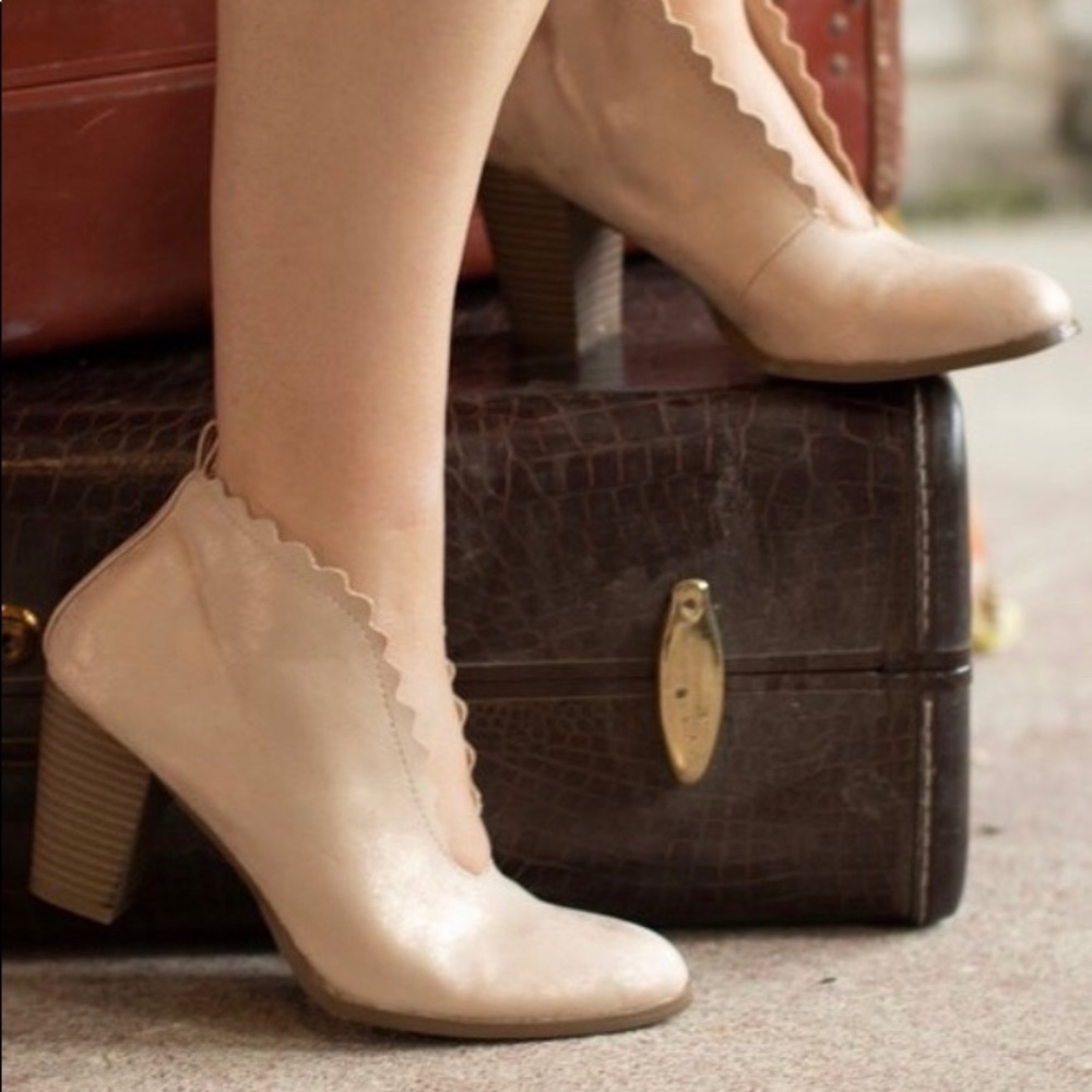 L&B Nude and Rose Gold Bootie